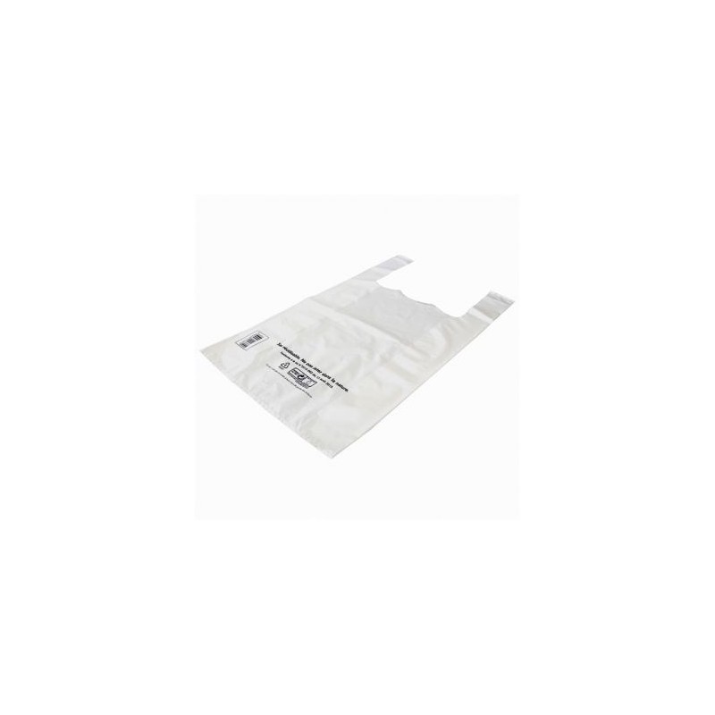 SPHERE Lot de 100 sacs bretelles Blanc PEHD réutilisables