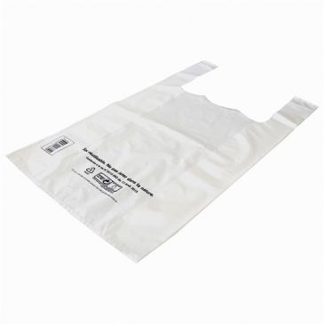 SPHERE Lot de 100 sacs bretelles Blanc PEHD réutilisables