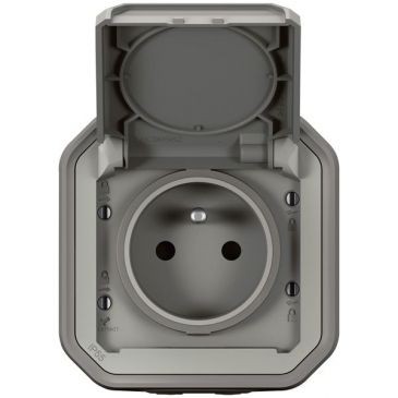 Legrand Plexo prise 2p+t gris complet