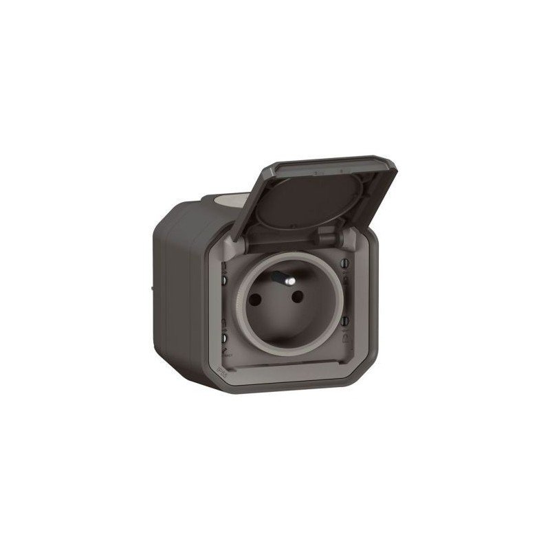 Legrand Plexo prise 2p+t anthracite complet