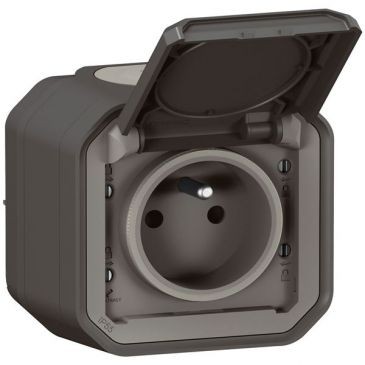 Legrand Plexo prise 2p+t anthracite complet