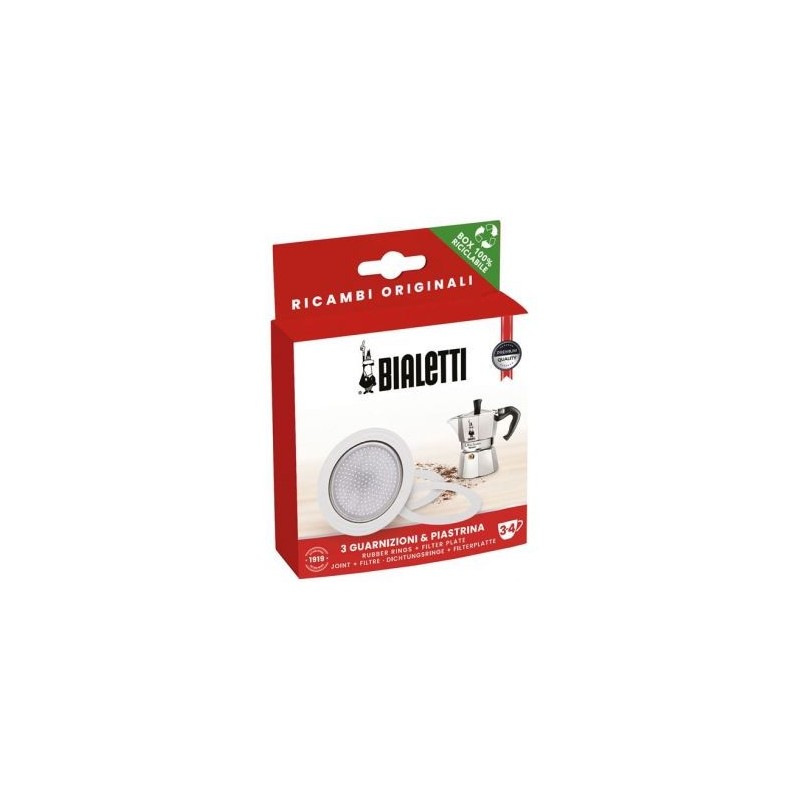 BIALETTI Filtre + 3 joints pour cafetière italienne 12 tasses