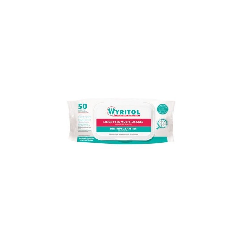 Wyritol Lingettes désinfectantes multiusages essence niaouli - Lot de 50