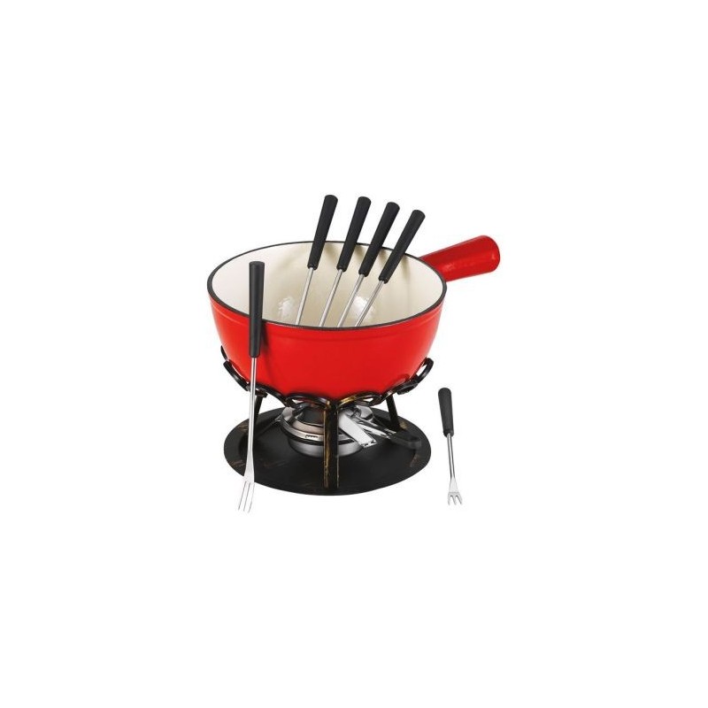 Table et cook Service à fondue 21 cm Rouge - Savoyard