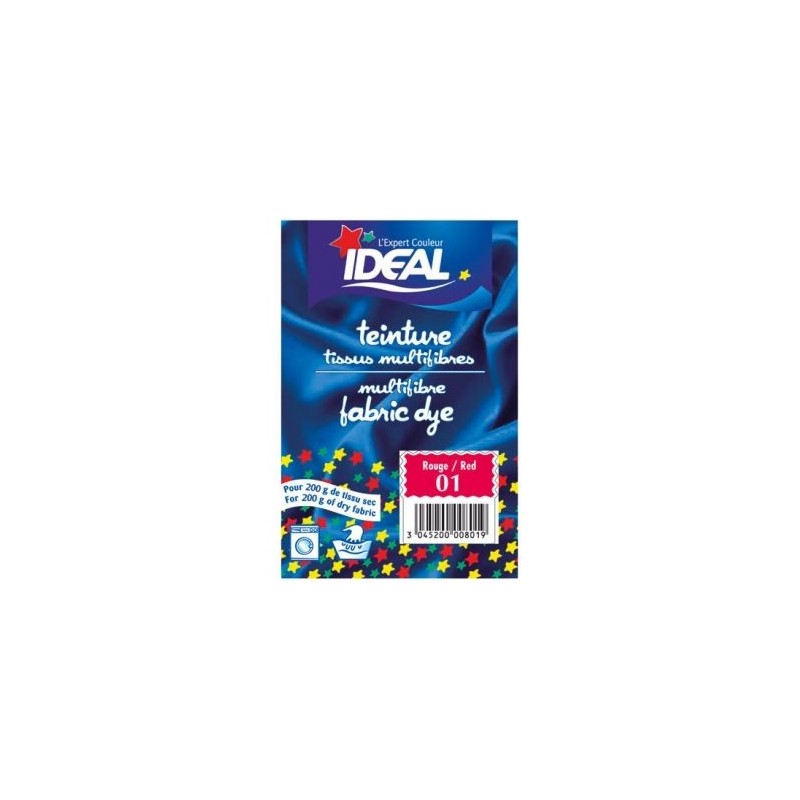 IDEAL Teinture pour tissu multifibres - 15 g - rouge