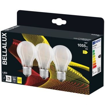 Bellalux Bellalux led dépoli standard e27 8w chaud 1055lm bte de 3