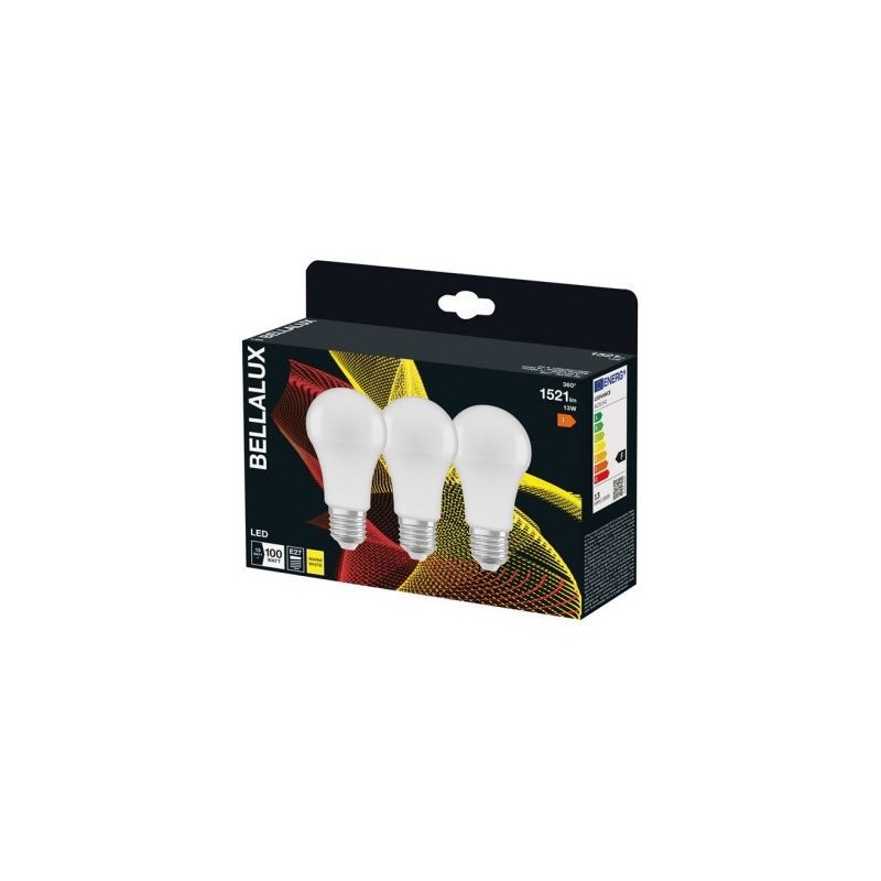 Bellalux Bellalux led radiat.dépoli std e27 13w chaud 1521lm bte x3