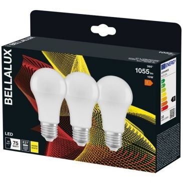 Bellalux Bellalux led radiat.dépoli std e27 10w chaud 1055lm bte x3