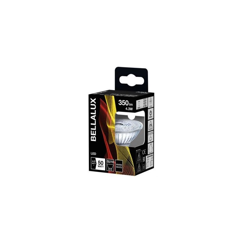 Bellalux Bellalux led spot par16 verre gu10 4.3w chaud 350lm