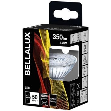 Bellalux Bellalux led spot par16 verre gu10 4.3w chaud 350lm