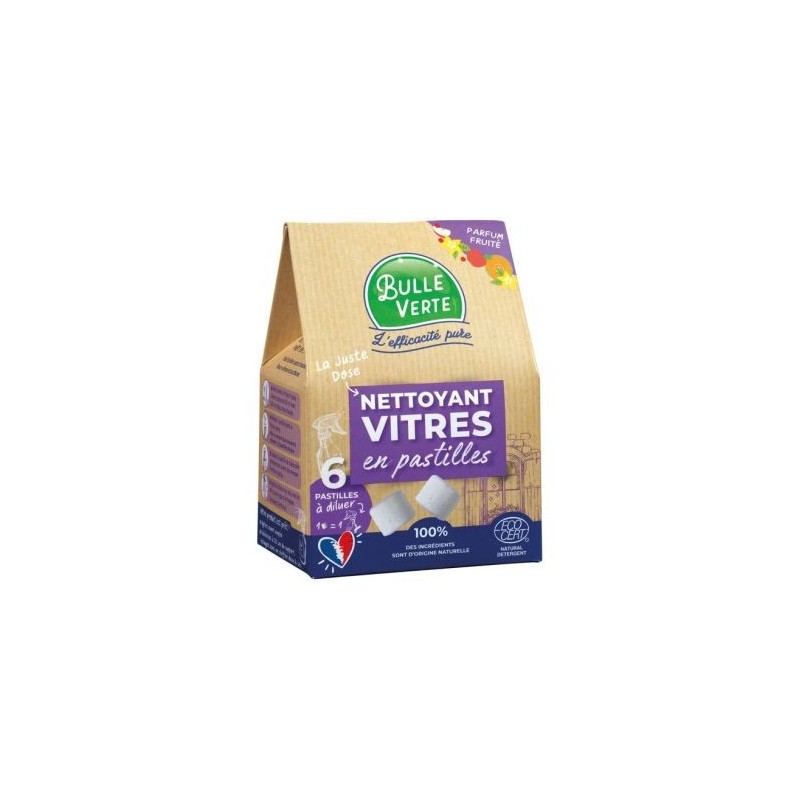 BULLE VERTE Nettoyant vitres en pastille x 6 - 6 vaporisateurs 500ml