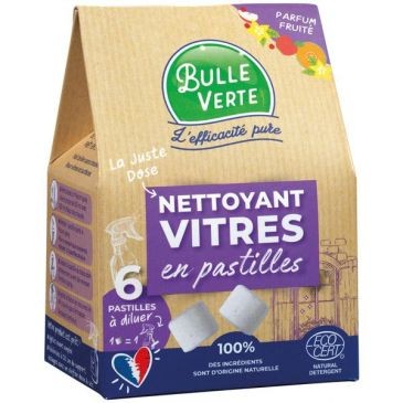 BULLE VERTE Nettoyant vitres en pastille x 6 - 6 vaporisateurs 500ml