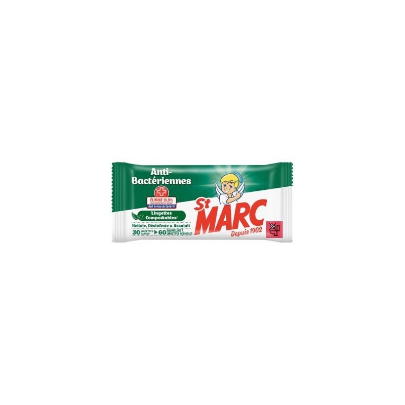 ST MARC Lingettes antibactériennes St Marc x60