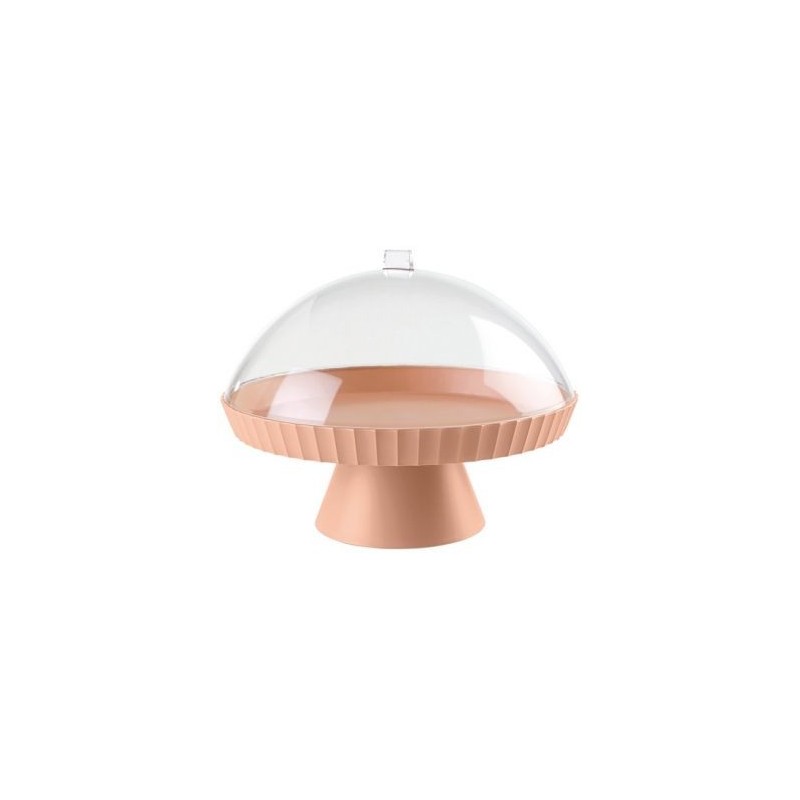 Blim Plus Support à gâteaux 30 cm + cloche + pelle à tarte Rose Sable - Paestum Agora
