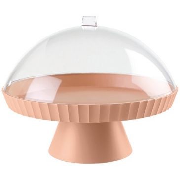 Blim Plus Support à gâteaux 30 cm + cloche + pelle à tarte Rose Sable - Paestum Agora