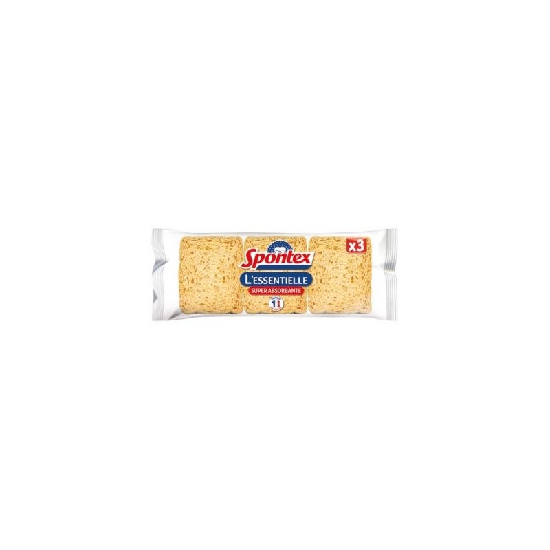 Spontex Eponge l'essentielle tous nettoyages menagers x3