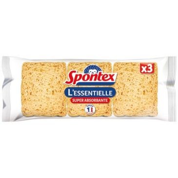 Spontex Eponge l'essentielle tous nettoyages menagers x3