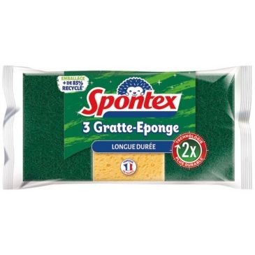 Spontex Eponge grattante longue duree x3