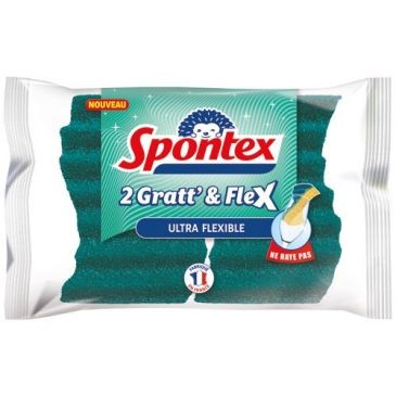 Spontex Eponge gratte & flex ultra flexible non rayante.