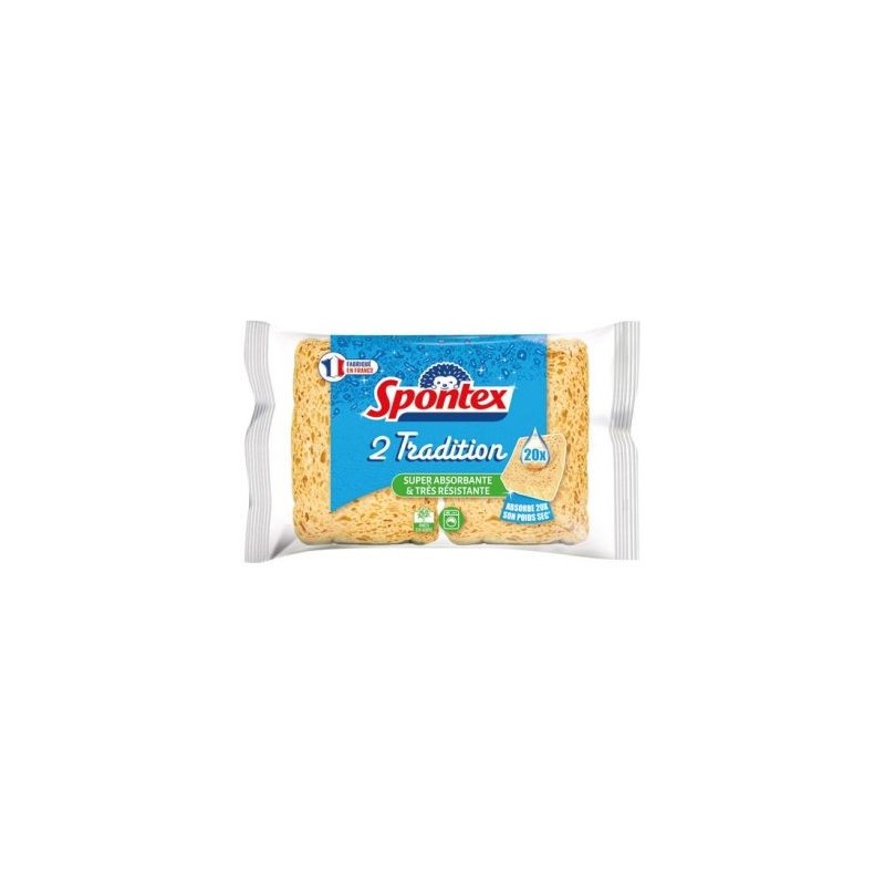 Spontex Eponges tradition super résistantes absorbantes n2x2
