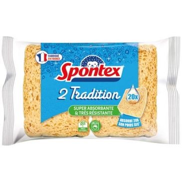 Spontex Eponges tradition super résistantes absorbantes n2x2