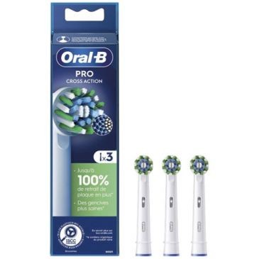 BRAUN Lot de 3 brossettes - Cross Action - CROSSACTIONX3