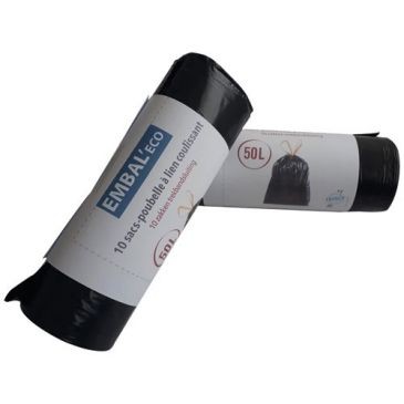 Embal eco Sac poubelle Embal'eco lien coulissant 50L x 10 sacs