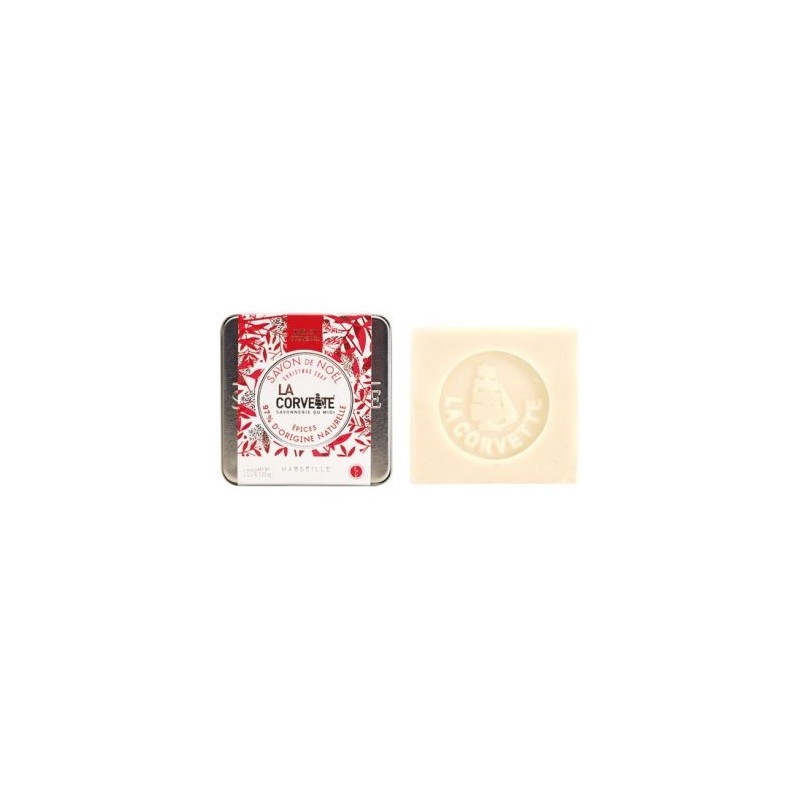 LA CORVETTE Savon de noël épices avec boite métal 100g.