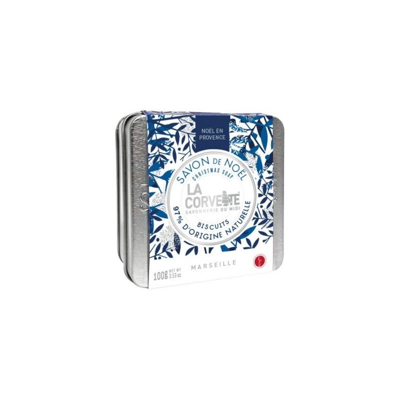 LA CORVETTE savon de noël biscuits avec boite métal 100g