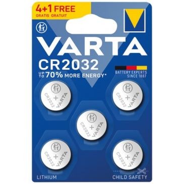Varta Pile lithium bouton CR2032 blister de 4 +1 offerte