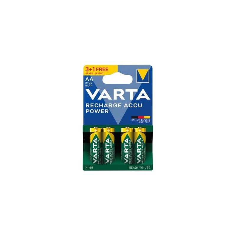 Varta Piles rechargeables HR06 AA 2100 mah blister 3+1 offerte