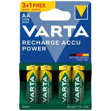 Varta Piles rechargeables HR06 AA 2100 mah blister 3+1 offerte
