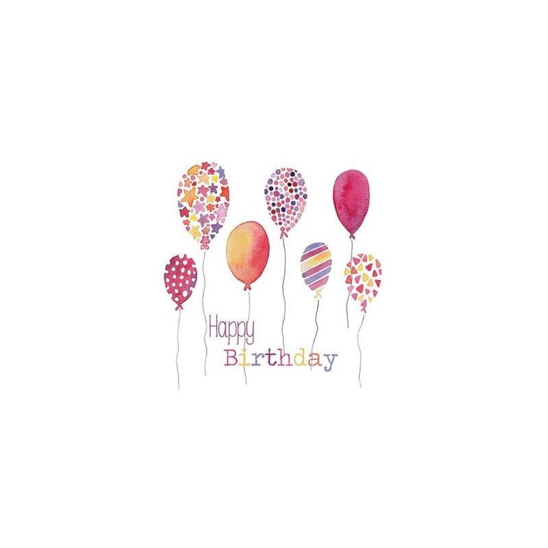 Ambiente Lot 20 serviettes en papier 33 x 33 cm - Ballons d'Anniversaire