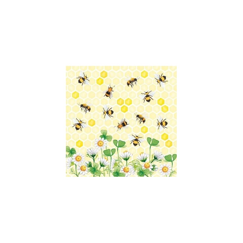 Ambiente Lot 20 serviettes en papier 33 x 33 cm - Joie des Abeilles