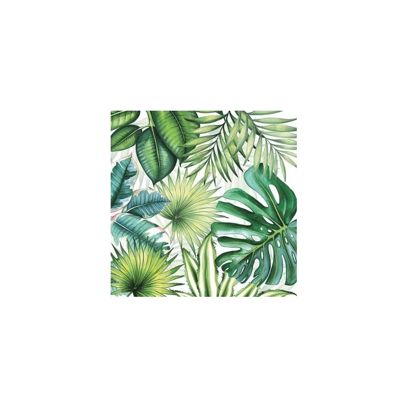 Ambiente Lot 20 serviettes en papier 33 x 33 cm - Feuilles Tropicales