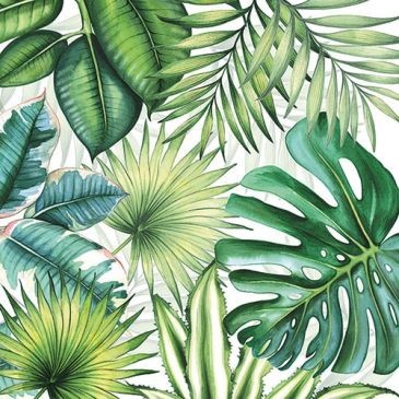 Ambiente Lot 20 serviettes en papier 33 x 33 cm - Feuilles Tropicales