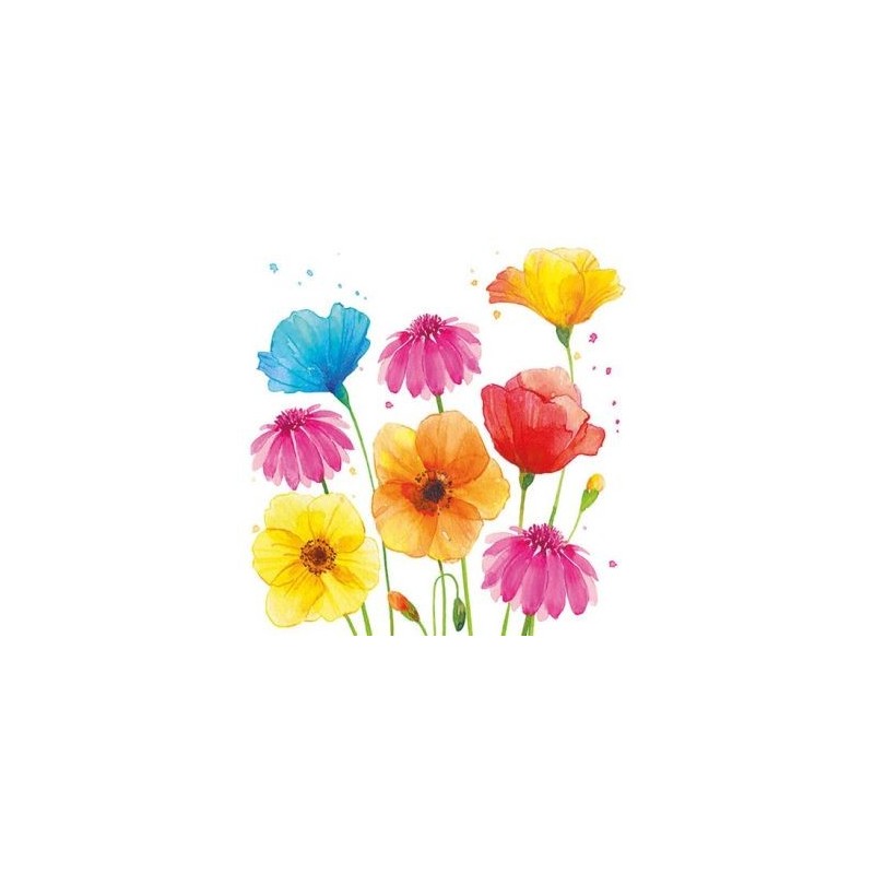 Ambiente Lot 20 serviettes en papier 33 x 33 cm - Fleurs d'Été