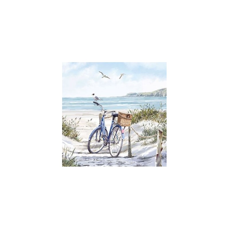 Ambiente Lot 20 serviettes en papier 33 x 33 cm - Vélo à la Plage