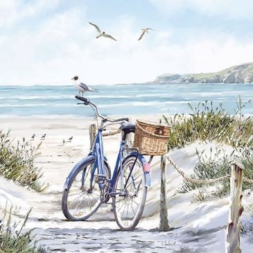 Ambiente Lot 20 serviettes en papier 33 x 33 cm - Vélo à la Plage