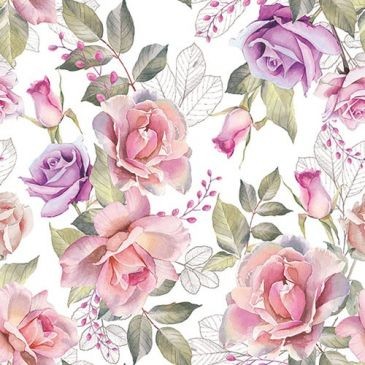 Ambiente Lot 20 serviettes en papier 33 x 33 cm - Roses Anciennes