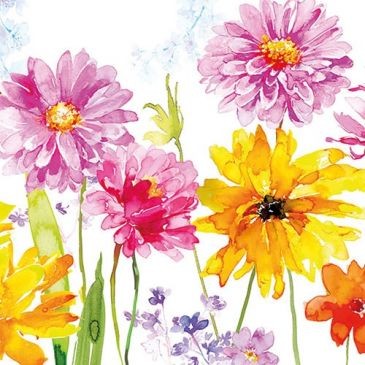 Ambiente Lot 20 serviettes en papier 33 x 33 cm - Joyeuses Fleurs
