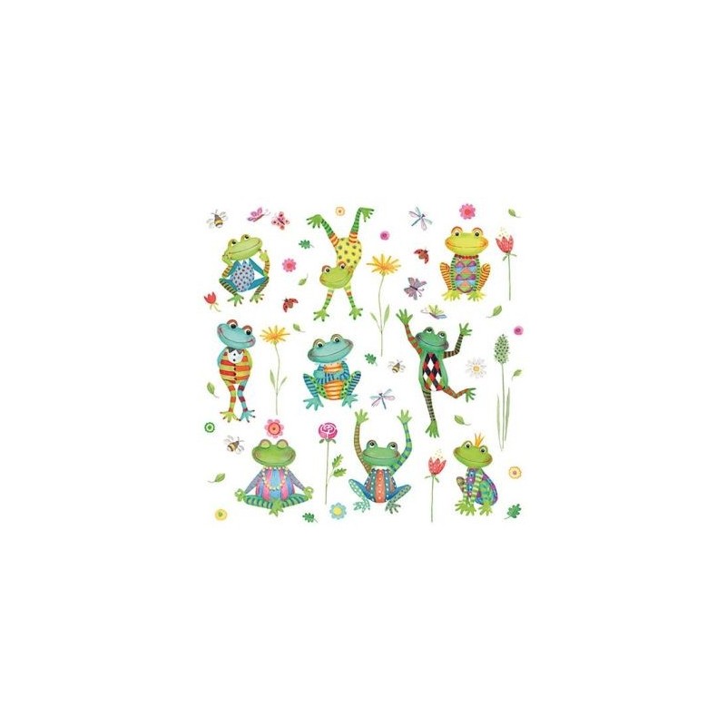 Ambiente Lot 20 serviettes en papier 33 x 33 cm - Grenouilles