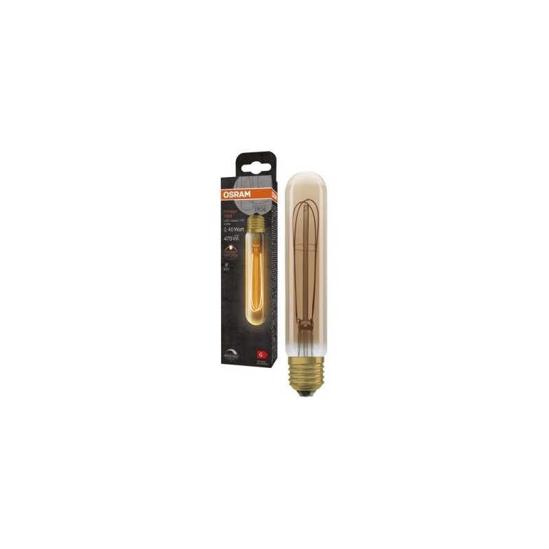 OSRAM 1906 tube t10 clair fil fin var or 4.8w e27 chaud