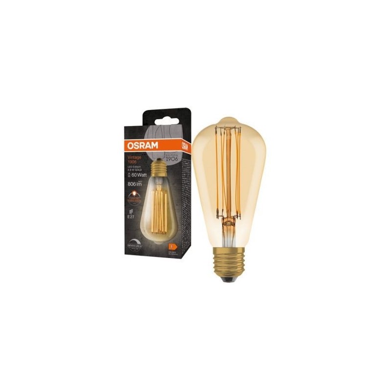 OSRAM 1906 edison clair fil d'or 8.8w e27 chaud
