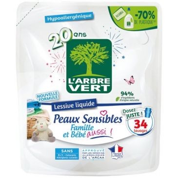 L'ARBRE VERT Arbre vert recharge lessive px sens famille bebe 1.53l