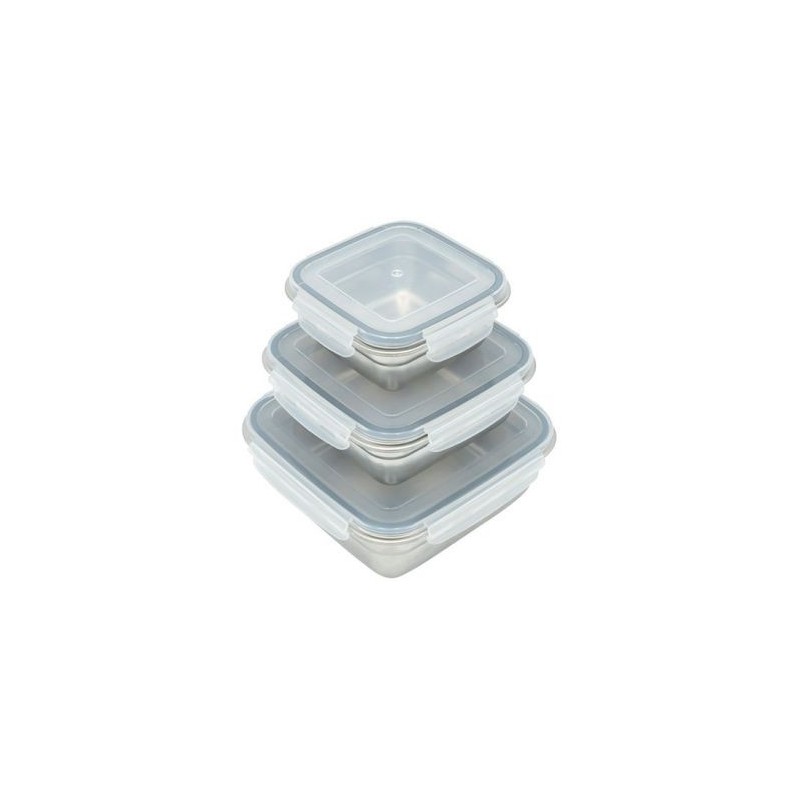 Circul R Kit 3 boites inox avec couvercle pp