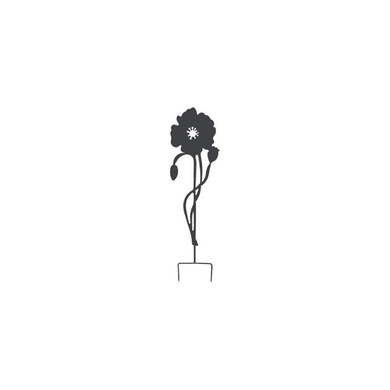 LOUIS MOULIN Déco en métal à planter coquelicot 22x80cm anthracite