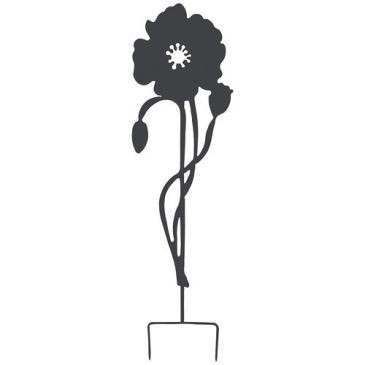 LOUIS MOULIN Déco en métal à planter coquelicot 22x80cm anthracite