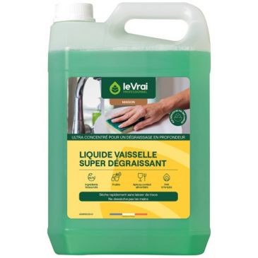 Le Vrai pro maison Liquide vaisselle super dégraissant 5L