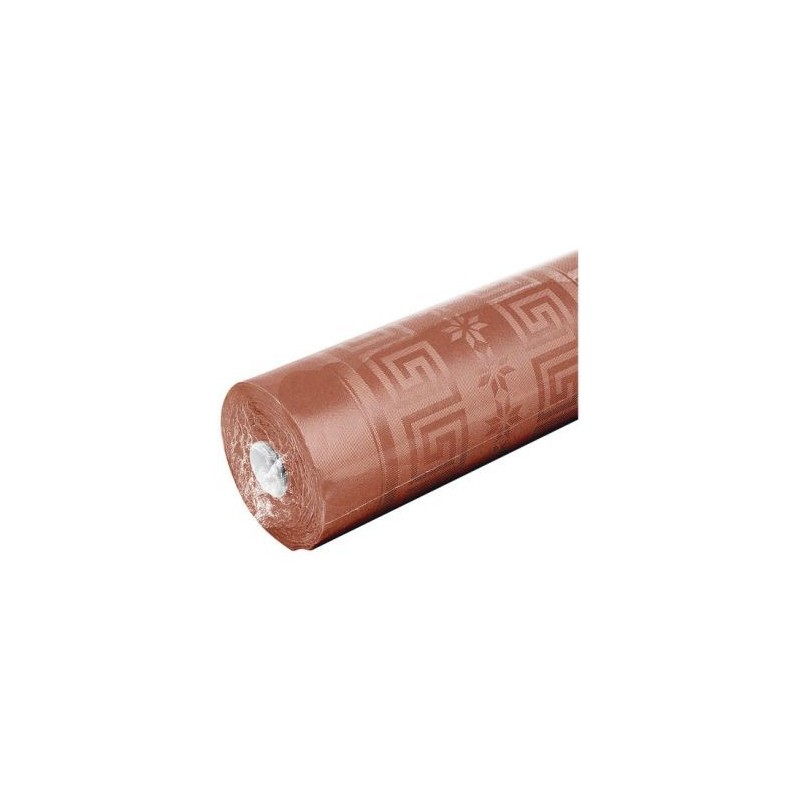 WEEK-END Nappe papier damassée rouleau 6 x 1.18 m terracotta